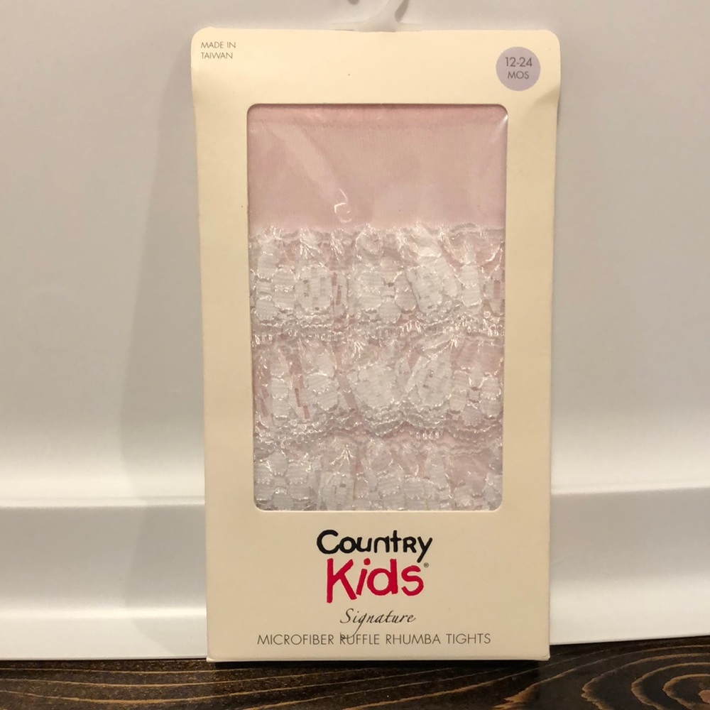 Country Kids Pink Microfiber Rhumba Tights 12-24M